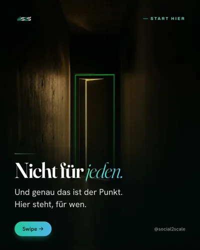 Post by @social2scale, in German: Not for everyone.