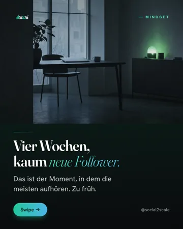 Beitrag von @social2scale: Vier Wochen, kaum neue Follower.